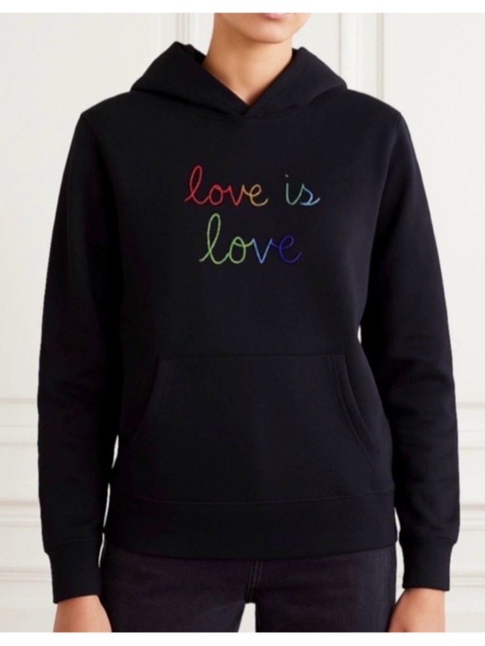 Lingua Franca "Love is Love" Hoodie Sweatshirt Women’s Size Small Gay Pride